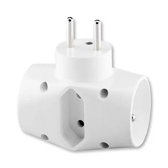 Must-Have ABB rozdvojka 2xkulatá+1xplochá bílá