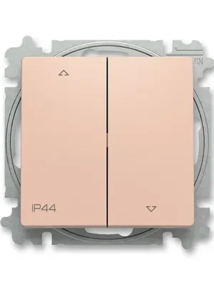 Značkový ZONI tlačítko žal. č.1/0+1/0 s blok. IP44 pod om. pudrová bez rámečku