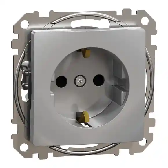 Novinka Sedna D/E - Zásuvka 230V 16A Schuko, Aluminium