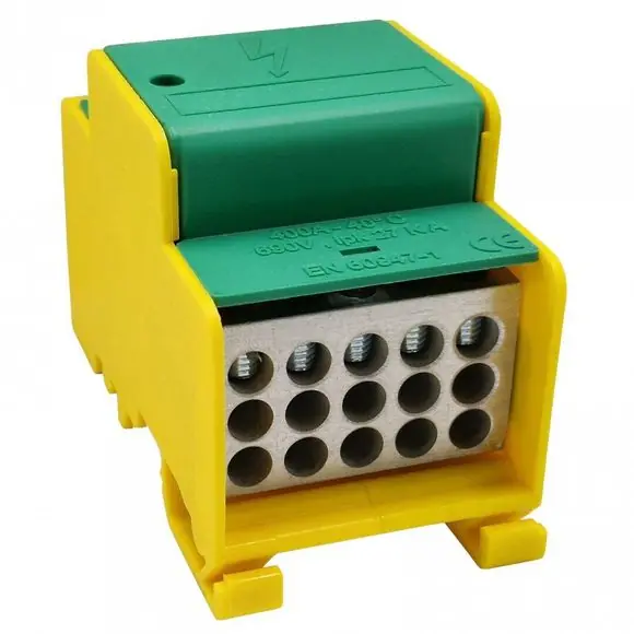 Distribuční blok DTB 120/15x16+4x35 žluto-zelený Top Prodej