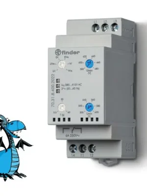 3fázové relé, 1P/6A, UV, OV, W, sl., výp. Aktuální