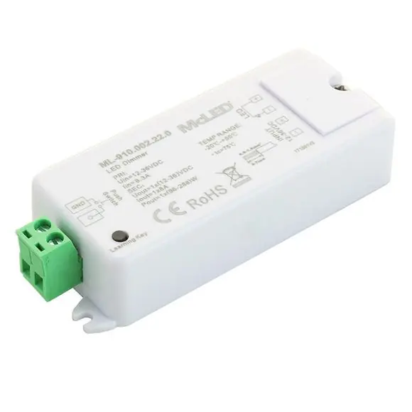LED RF přijímač - řízení jasu, 1 kanál 8A, 12-36V McLED Autentický
