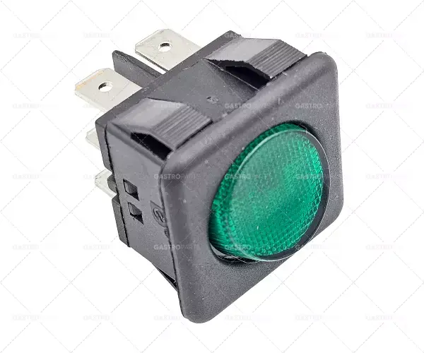 Nízká Cena Kolébkový rozměr 27,8x25mm zelená 2CO 250V 16A osvětlené spojovací plochý konektor 6,3 mm