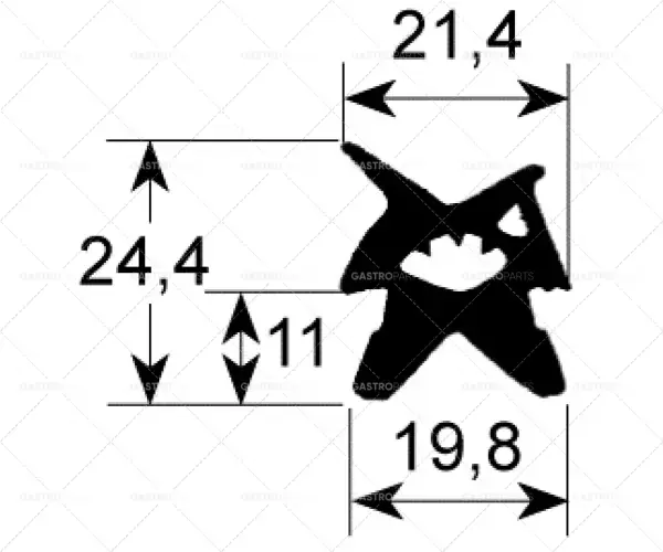 profil dveřního těsnění 2420 délka 460 mm šířka 450 mm rozměr klínu Sezónní Sleva
