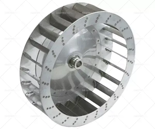 Sleva turbína ventilátoru 24 lopatek průměr 1 350 mm průměr 2 19,5 mm průměr 3 23 mm v.1 100 mm v.2 46 mm