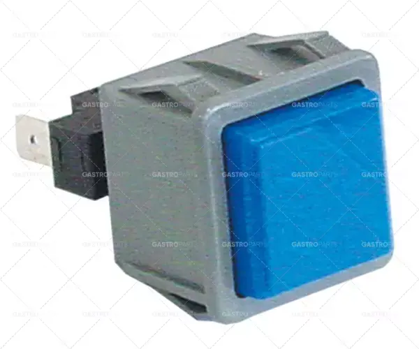 momentové tlačítko rozměr 28,5x28,5mm 250V 16A 1ks samec 6,3mm čtvercový modrý Nová Kolekce