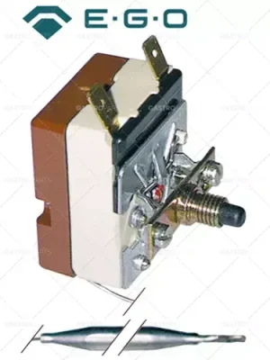 bezpečnostní termostat vypínací temp. 140°C 1pólová 16A sonda ø 6mm sonda L 77mm kapilární trubka 1540mm Bezpečná Platba