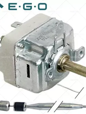 Aktuální termostat t.max. 265°C teplotní rozsah 50-265°C 1pólová 1NO 16A sonda ø 3mm sonda L 219mm termostat s rozsahem teplot 50-265°C