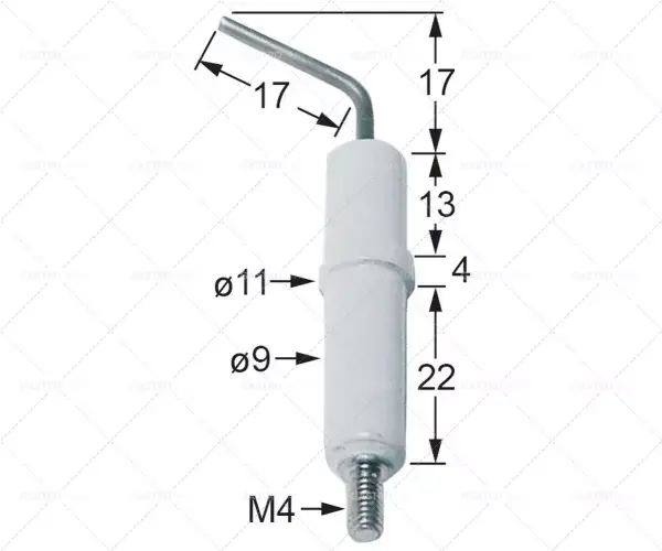 Nejlepší Volba Zapalovací elektroda D1 o 9 mm připojení M4 D2 L1 o 11 mm 17 mm 17 mm L2 KL1 KL2 13 mm 4 mm 22 mm KL3
