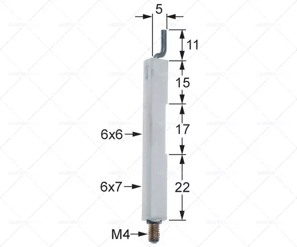 Výhodná Nabídka zapalovací elektroda D1 ø 6x7mm připojení M4 D2 ø 6x6mm L1 11mm L2 5mm BL1 15mm BL2 16mm