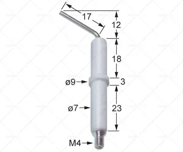 Cenová Bomba Zapalovací elektroda D1 D2 o 7 mm 9 mm o spojení M4 L1 L2 12 mm 17 mm 18 mm KL1 KL2 KL3 3mm 23mm