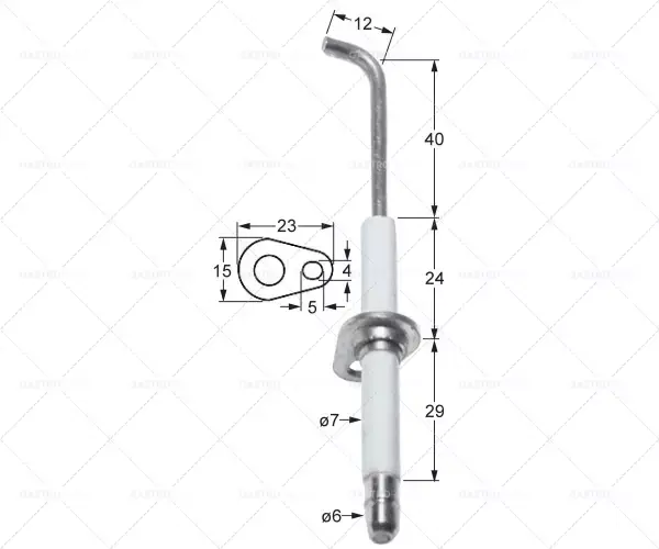 Tovární Cena Roznětka FL 23 mm FB 15 mm D1 L1 o 7 mm 40 mm 12 mm L2 KL1 KL2 24 mm 29 mm Upevňovací o5x4mm