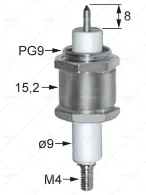 Nejlepší Volba zapalovací elektroda D1 ø 9mm L1 8mm připojení M4 PG9