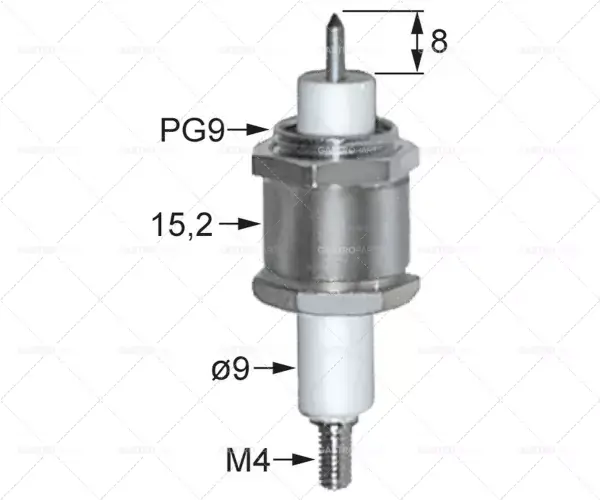 Nejlepší Volba zapalovací elektroda D1 ø 9mm L1 8mm připojení M4 PG9