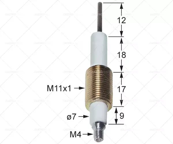 Cenově Výhodný zapalovací elektroda D1 ø 7mm L1 12mm BL1 18mm BL2 17mm BL3 9mm připojení M4 M11x1
