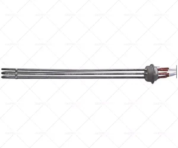 Časově Omezené topné těleso 7500W 220V topné okruhy 3 závit 1½" D 425mm Š 33mm V 25mm trubka ø 6,3mm