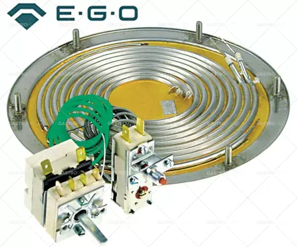 Výprodej spodní ohřívač 1800W 230V topné okruhy 2 ø 196mm bezpečnostní termostat 250°C termostat 105°C