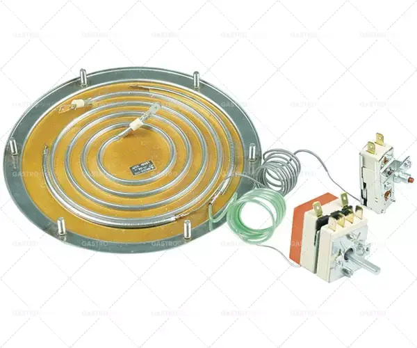 spodní ohřívač 2000W 400V topné okruhy 1 ø 196mm bezpečnostní termostat 250°C termostat 128°C Aktuální