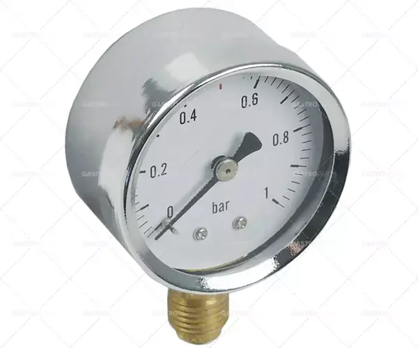 Víkendová Akce Manometr o 52 mm rozsah tlaku 0 až 1 bar Připojení označení 0.5 závit 1/4 "