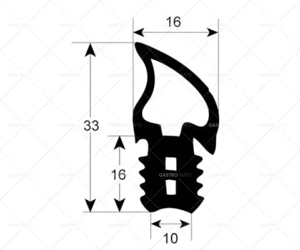těsnění dveří profil 2743 B 480mm L 610mm Rozměr Unit 1 Rychlé Dodání