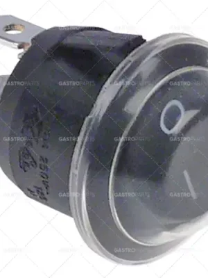 kolébkový spínač montážní průměr 20mm 250V 10A 1no vnější připojení 4,8mm symbol 0-i kulatý černý Oblíbený