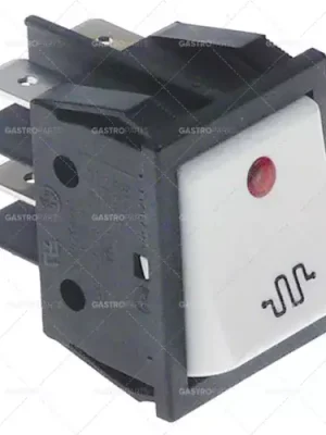 Must-Have Kolébkový rozměr 30x22mm červené 2NO 250V 16A osvětlené 6.3mm vytápění jazýčky připojení