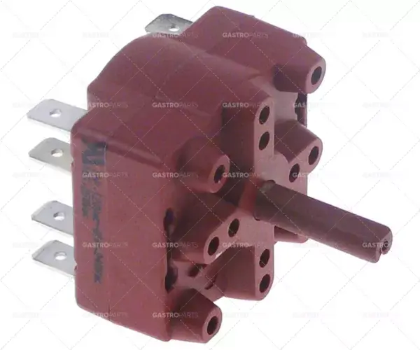 Časově Omezené Otočný přepínač pólů 4 0-1-2-3 kontaktní sady 4 400 16A osy o 6x4,6mm délka náprava 22mm náprava oválné