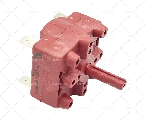 Otočný přepínač polohách 3 0-1-2 Kontakt věty 2 400V 16A osy o 6x4,6mm délka náprava 22mm náprava oválné Novinka