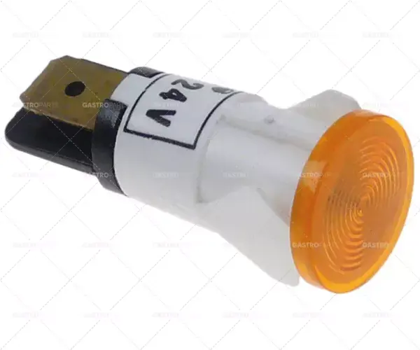 Signální světlo o 13 mm žlutá připojení 24V plochý konektor 6,3 mm Aktuální