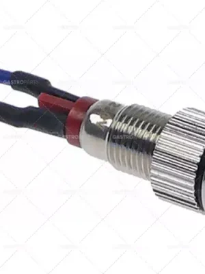 Akce kontrolka ø 6mm 220V červená přívodní kabel 300mm délka kabelu 300mm kovový