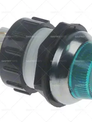 Značkový světelný indikátor ø 19 mm 230V zelená přípojka vnější faston 6,3 mm