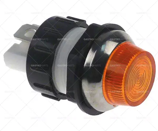 Super Cena světelný indikátor ø 19 mm 230V žlutá přípojka vnější faston 6,3 mm