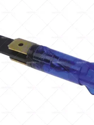 Levný kontrolka ø 9mm 230V modrá přípojka samec faston 6,3mm temp.-resist. 120°C