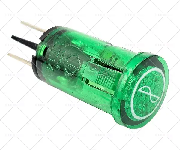Signální světlo o 12 mm zelená 230V s plochou konektor 6,3 mm sine Oblíbený