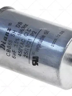 provozní kondenzátor, kapacita 6µf 450V s kovovým pouzdrem tolerance 5% 50/60Hz ø 43mm d 62mm Nová Kolekce