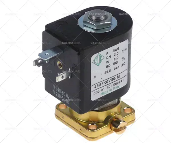 elektromagnetický ventil mosazný 2-cestný 230 VAC DN 2mm -10 do 140°C cívka typ ADA Ihned K Objednání