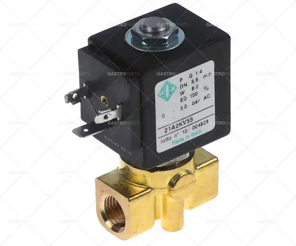 Cenově Výhodný elektromagnetický ventil mosazný 2-cestný 24 VAC vstup 1/4" výstup 1/4" připojení 1/4" L 40mm DN 5,5mm