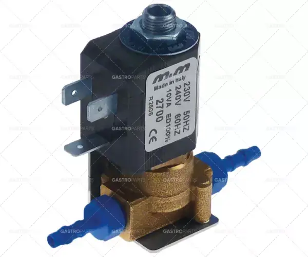 elektromagnetický ventil výstup 4mm 3cestná cívka m&m typ 2700 p max 10bar 230V mosazný nc vstup 4mm Víkendová Akce