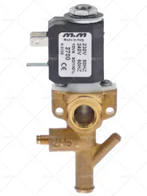 Novinka elektromagnetický ventil mosazný 230 VAC přívod 1/4" M&M cívka typ 2700 p max 0,2bar p min 0bar 230V