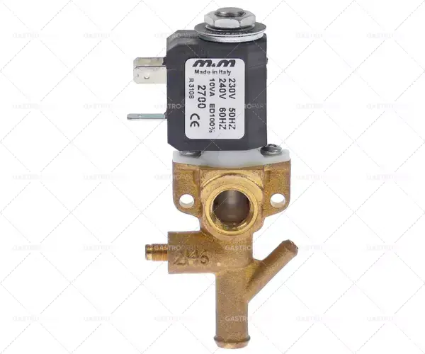 Novinka elektromagnetický ventil mosazný 230 VAC přívod 1/4" M&M cívka typ 2700 p max 0,2bar p min 0bar 230V