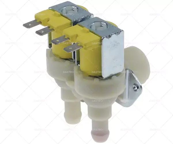 elektromagnetický ventil dvojitý úhlový 24V vstup 3/4" výstup 11,5mm výstup b 0,25l/min plast tp Omezená Nabídka