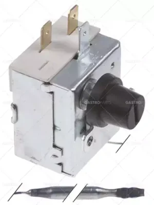 Značkový bezpečnostní termostat vypínací teplota 238°C 1pólová 1NC 16A sonda ø 5mm sonda L 100mm