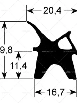Autentický profil těsnění dveří 2410 délka 765 mm šířka 645 mm vnější rozměr