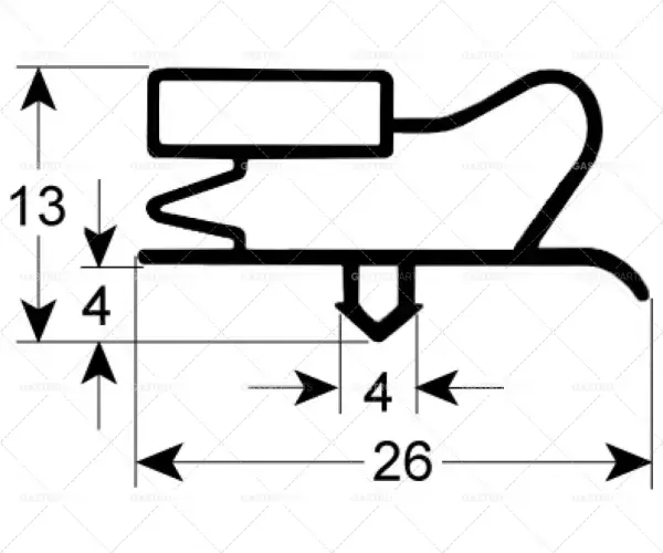 Nízká Cena chladicí těsnění 9013 délka 450 mm šířka 155 mm rozměr klínem