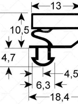 profil těsnění pro chladicí zařízení 9703 délka 672 mm šířka 492 mm rozměr podle klínu Nejlepší Cena