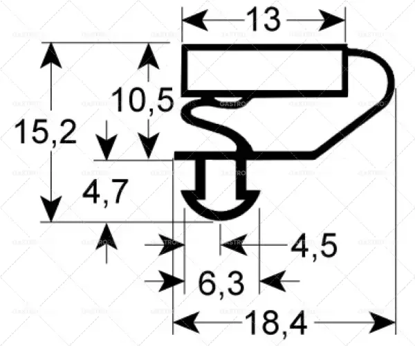 profil těsnění pro chladicí zařízení 9703 délka 672 mm šířka 492 mm rozměr podle klínu Nejlepší Cena