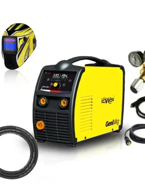KOWAX GeniMig 220LCD, SYN, DIGI, 2T/4T + kabely + hořák + ventil + kukla + láhev CO2 plná Koupit Online