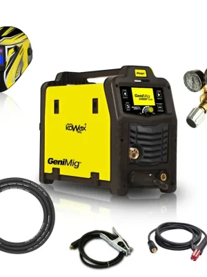 Finální Výprodej KOWAX GeniMig 240DP LCD, MIG/MAG/LiftTIG, Double Pulz, SYN, JOB18, 2T/4T/S4T, 4kl + kabely + hořák + kukla + ventil