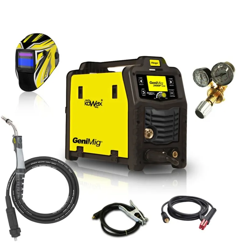 KOWAX GeniMig 240DP LCD, MIG/MAG/LiftTIG, Double Pulz, SYN, JOB18, 2T/4T/S4T, 4kl SET 1Q Originální