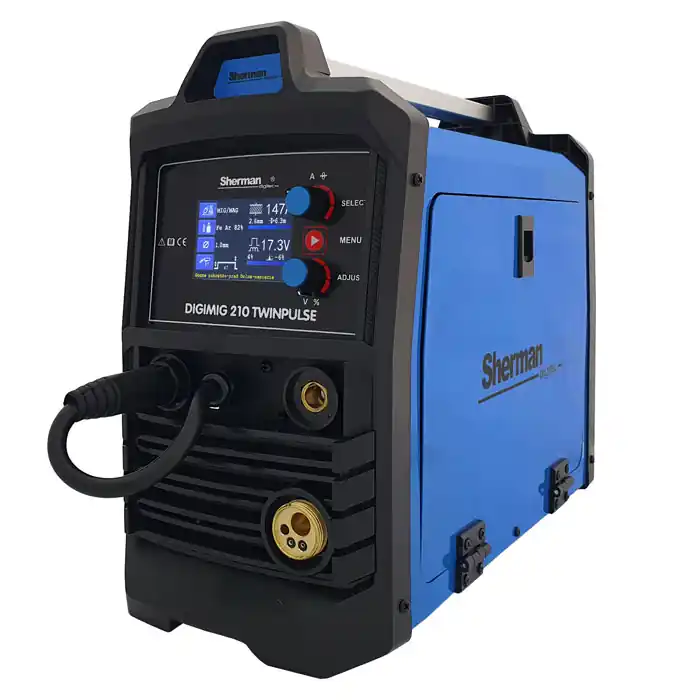 DIGIMIG 210 TWINPULSE svářecí invertor, 200A/60% IGBT, 2R, 2T/4T + kabely + hořák + ventil + láhev CO2 plná Novinka
